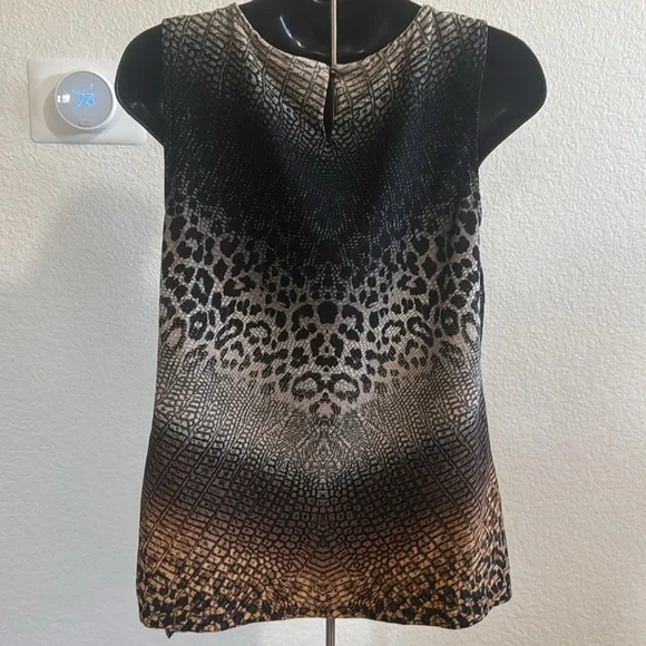ROZ & ALI Animal Print Chiffon Blouse Sleeveless Size S - Picture 4 of 7